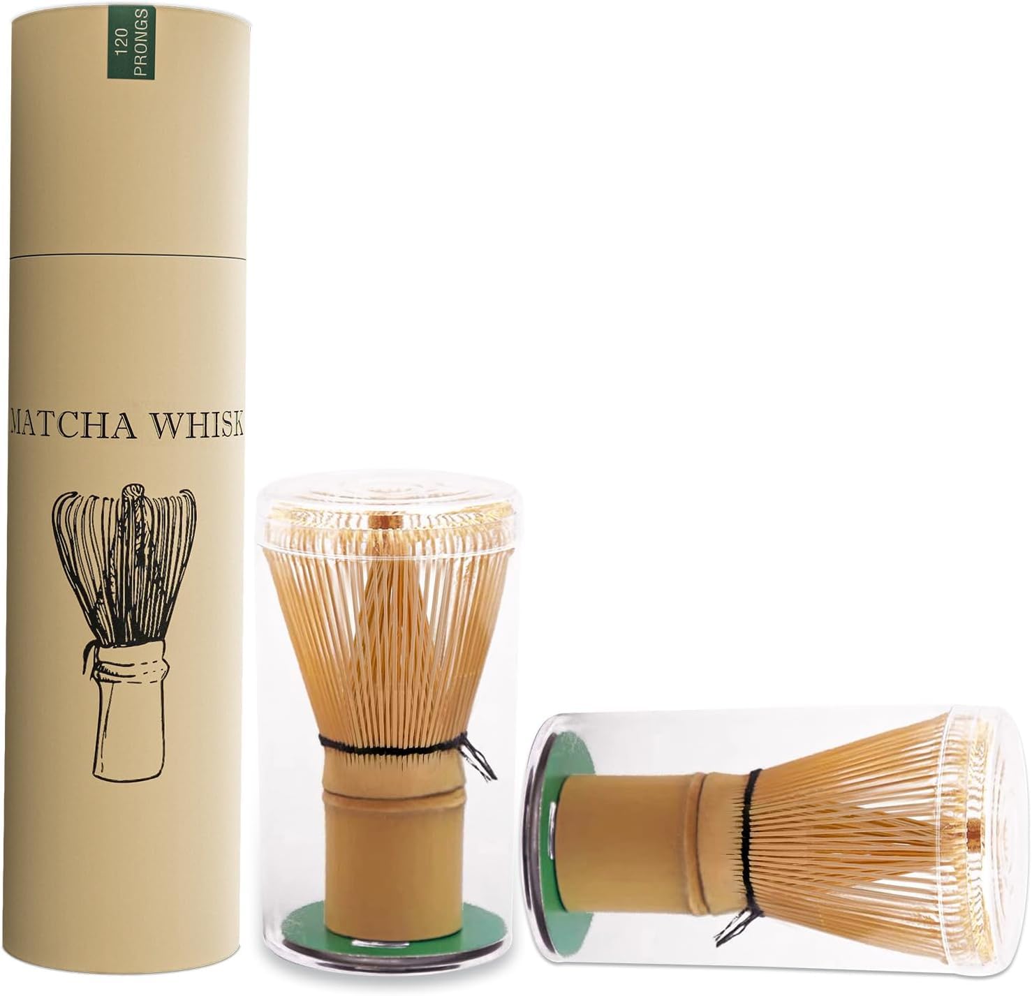Fouet à matcha authentique chasen en bambou 120 dents : lot de 2 de rechange
