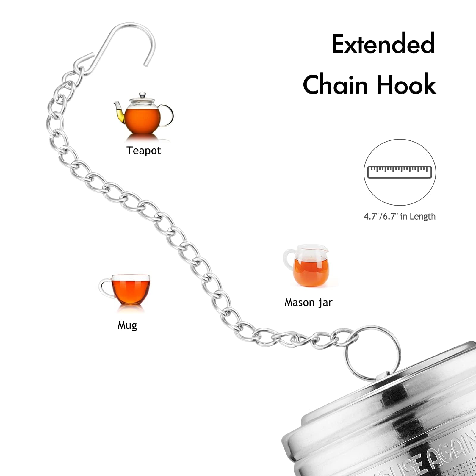 House Again 2 Pack Tea Infuser, Extra Fine Mesh Tea Infusers for Loose Tea, 18/8 Stainless Steel