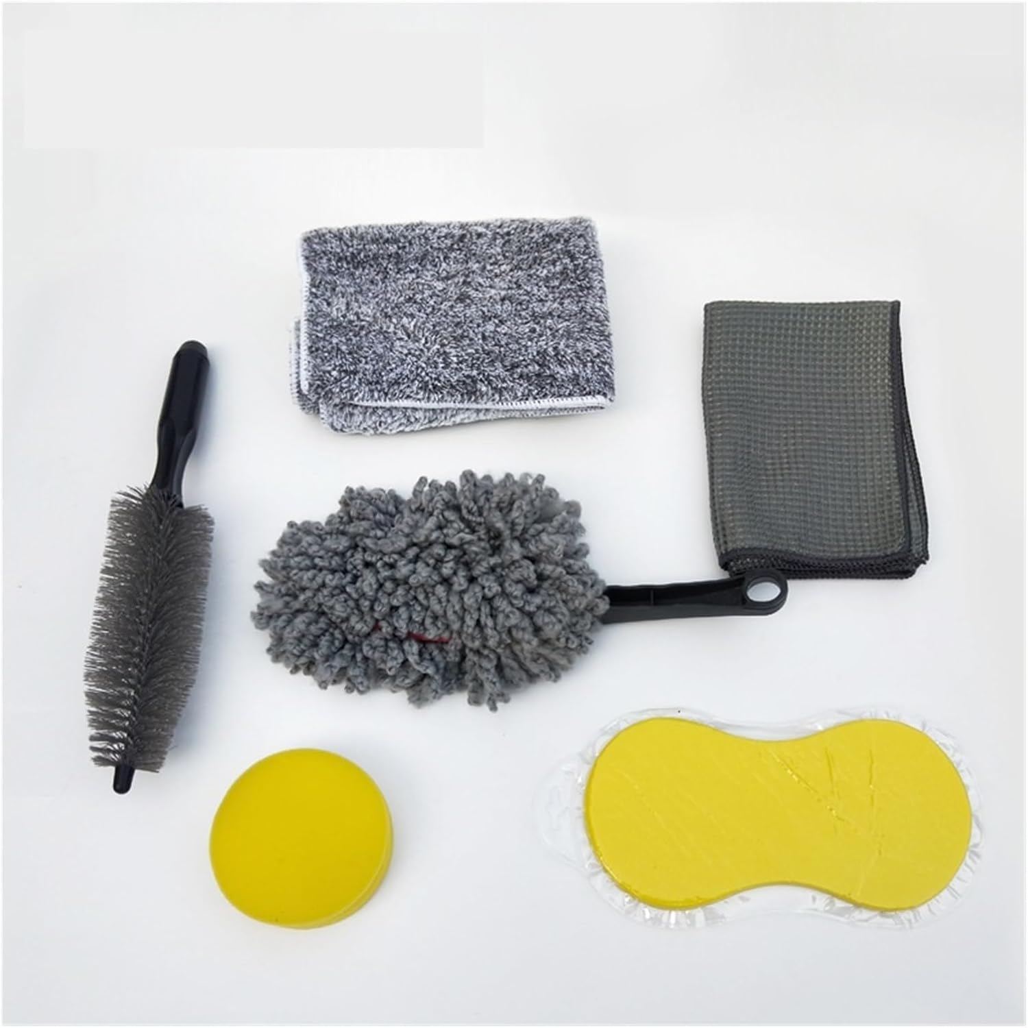 Car wash Beauty Cleaning 7-Piece Set car Shop Tools/Towel Cloth Sponge Wax Cake Wheel Brush