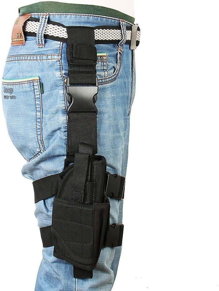 Drop Leg Gun Holster - Military Tactical Thigh Bag Universal Pistol Holster With Leg Harness and Nylon Belt for Fancy Dress Games