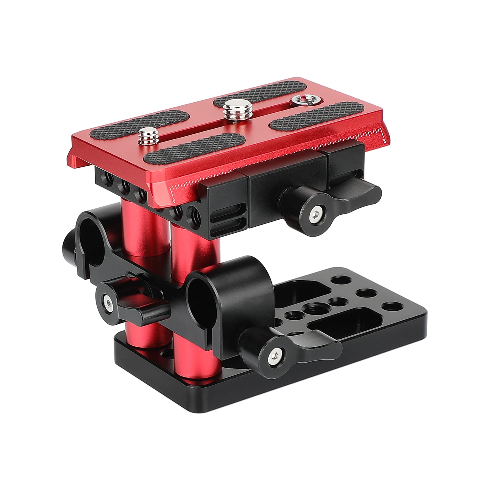 CAMVATE Montaje de placa base Manfroto de liberación rápida con bloque de riel ajustable de 15 mm para accesorio estándar Manfroto (rojo)-3015