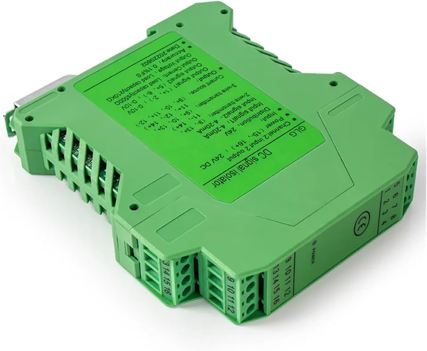 DC Signal Isolation Transmitter 4-20mA/0-20mA Current and Voltage Transmitter Multi-Channel Input and Output 0-5V/0-10V Converter(1 Input 1 Output,Output 4-20MA_Input 0-10V_DC24V)