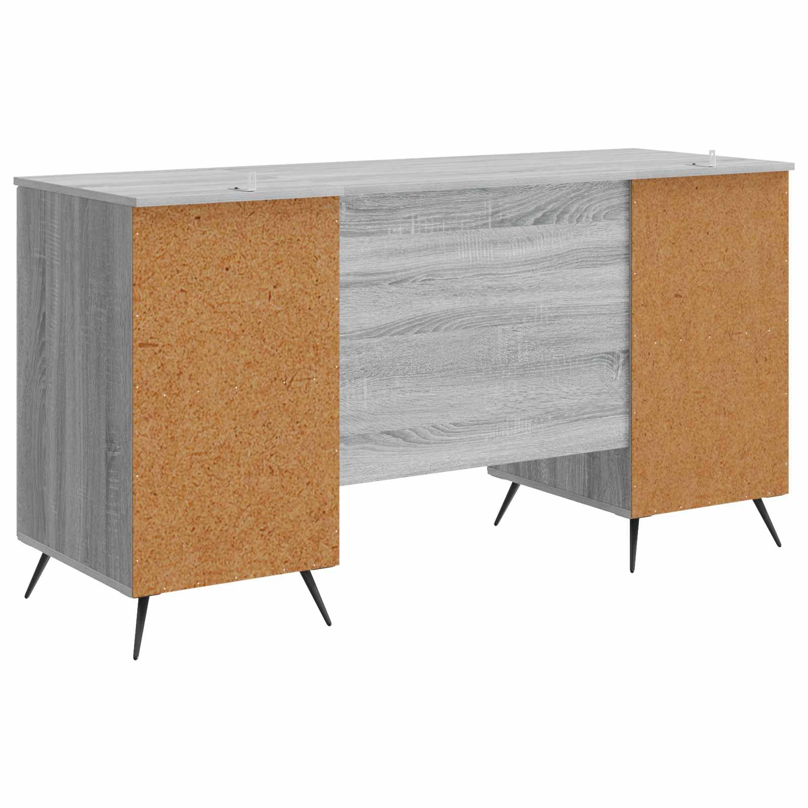 Schreibtisch Graues Sonoma 142,5 x 50 x 75 cm Holzwerkstoff mit Stauraum und Schublade, für Homeoffice Büro PC Arbeit und Laptop Gaming Lernen