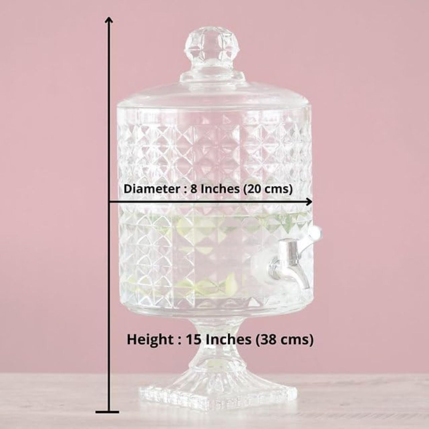 LEOMORD 5 Litre Footed Glass Juice Dispenser with Tap | Elite Detox Jar | Mason Jar Beverage Dispenser for Water, Beer, Juice, Liquor | Elite Drink Server | Pack of 1 4