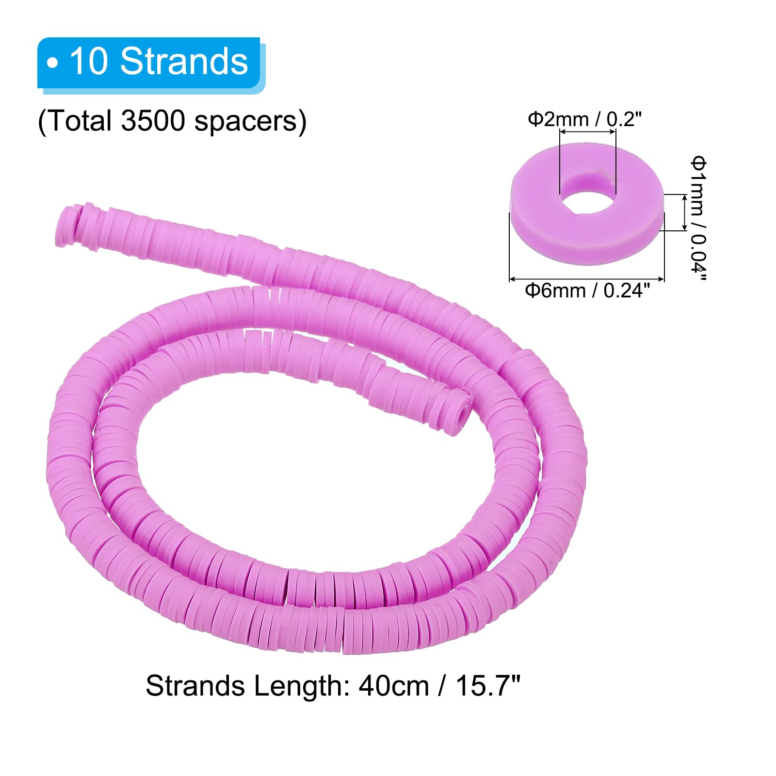 PATIKIL 6mm Polymer Clay Beads Spacer - Image 2