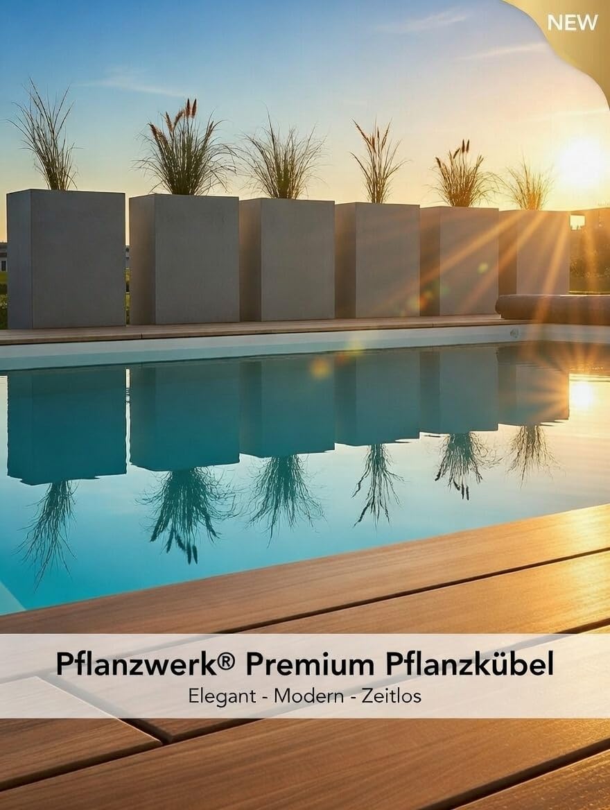 Pflanzwerk® Maceta Gris 72x60x25cm *Resistente a Las heladas* *Protección UV* *Calidad Europeo*