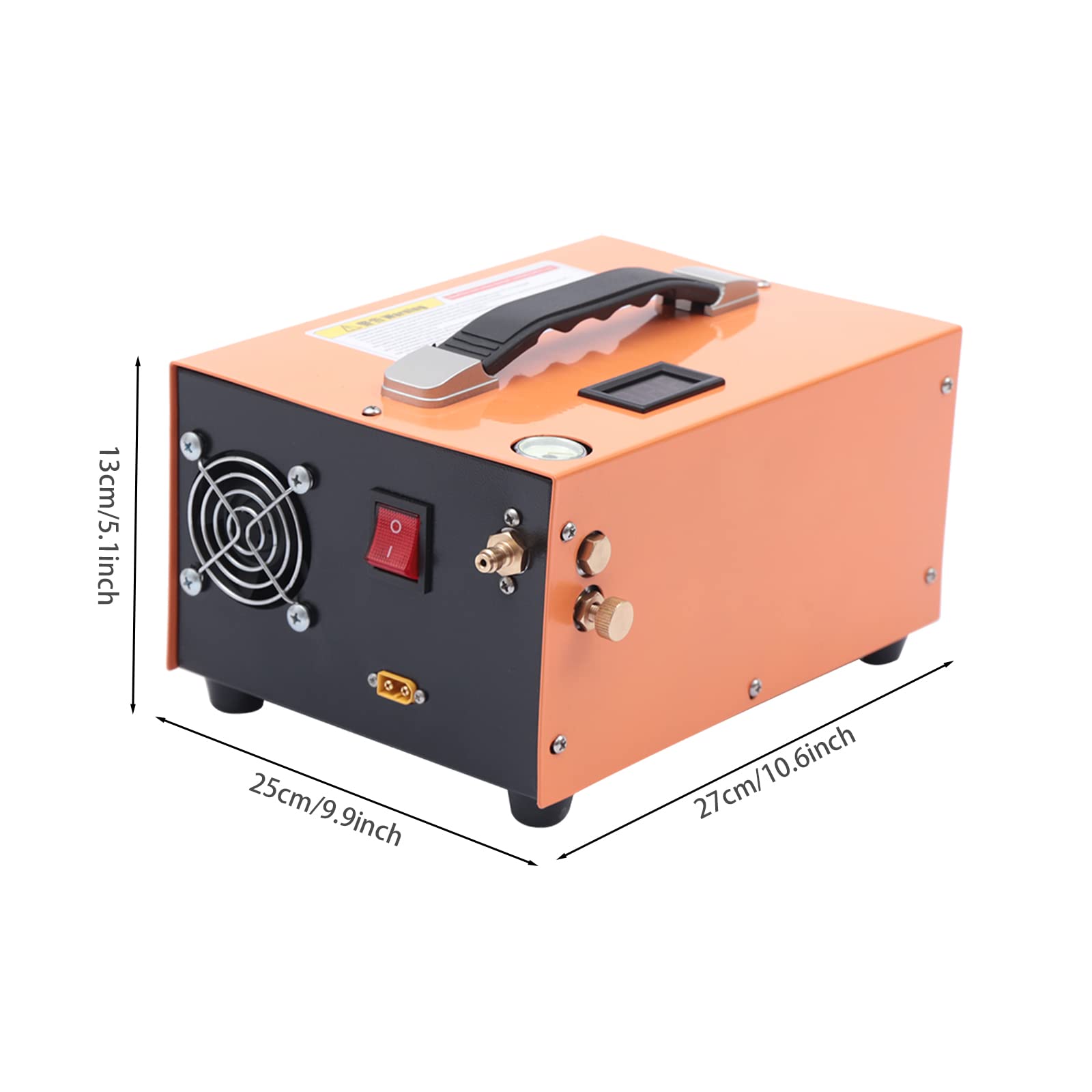 Compresor de aire, bomba de aire portátil para coche, 12 V, con termómetro manómetro y función de filtro, inflador de neumáticos, silenciador, compresor de aire comprimido para coche