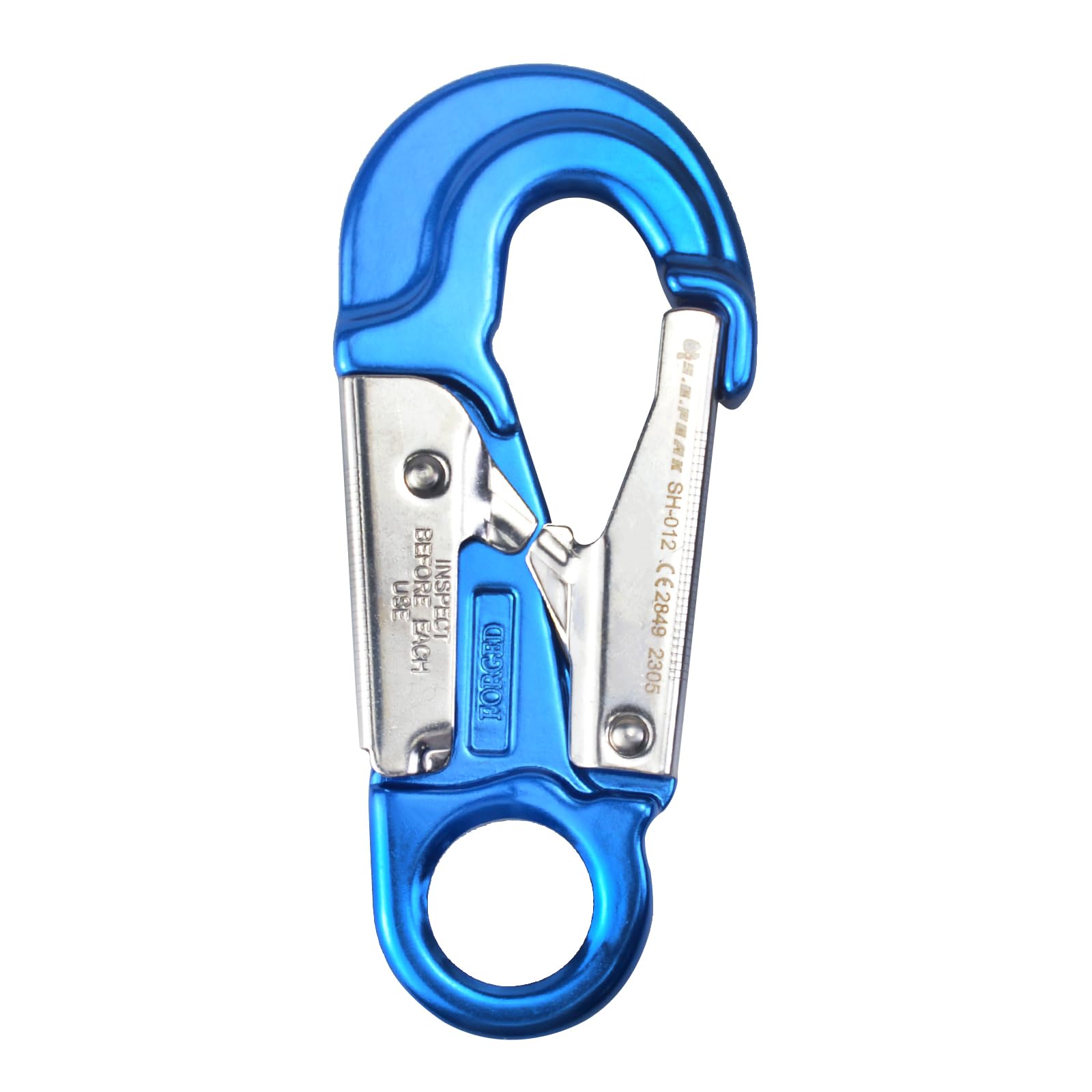 25kN Aluminum Snap Hook, CE Certified Lightweight Double Lock Captive Eye Forged Hook Clip, High Strength Rappelling Rescue Gear Equipment for Climbing, Safety Lanyard,Gym, Tree Work,Industry