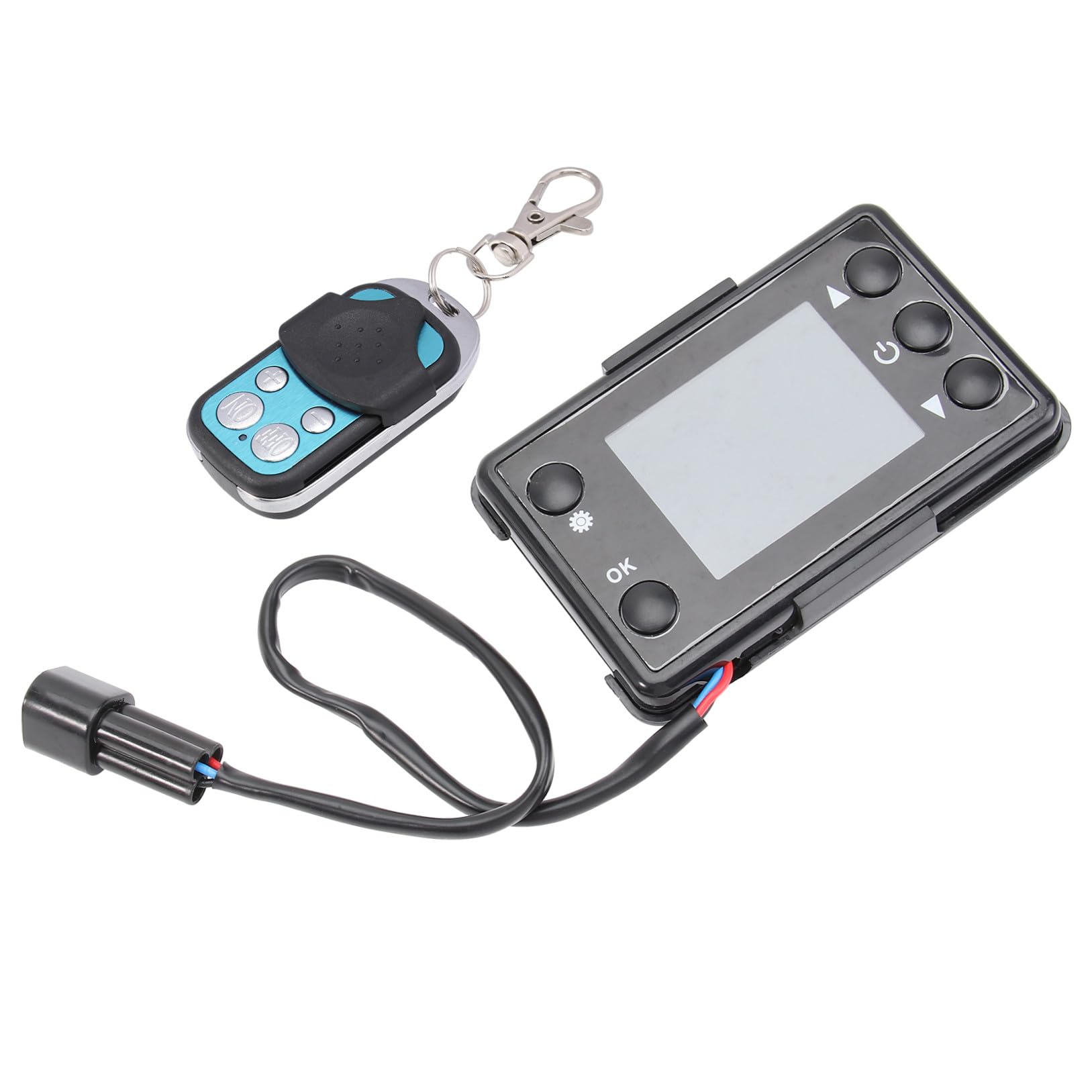 Contrôleur de Chauffage Voiture LCD Noir 4 Boutons Télécommande 12V-24V pour Chauffage Stationnement Accessoire pour Auto Réglage Carburant et Température