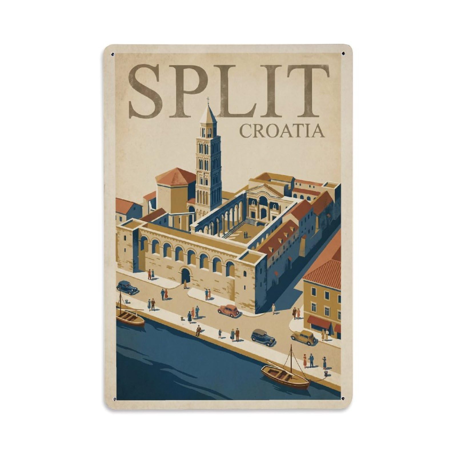 Croatia Split Vintage Travel Metal Tin Sign