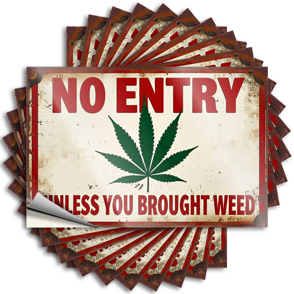 Modern Water Decals | No Entry: Bring Weed to Gain Access Plush Durable Vinyl Sticker Easy Apply for Western(12X18CM)