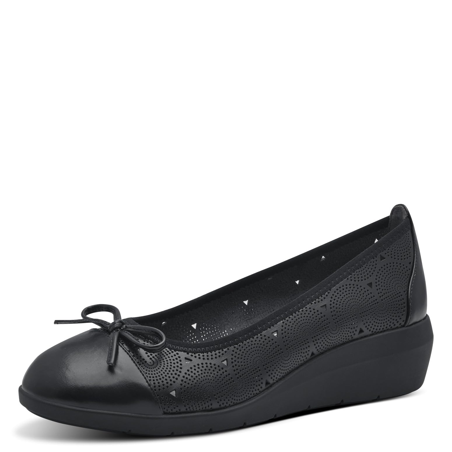 Jana Women’s Ballerinas with Wedge Heel Vegan, Black, 6,5 UK