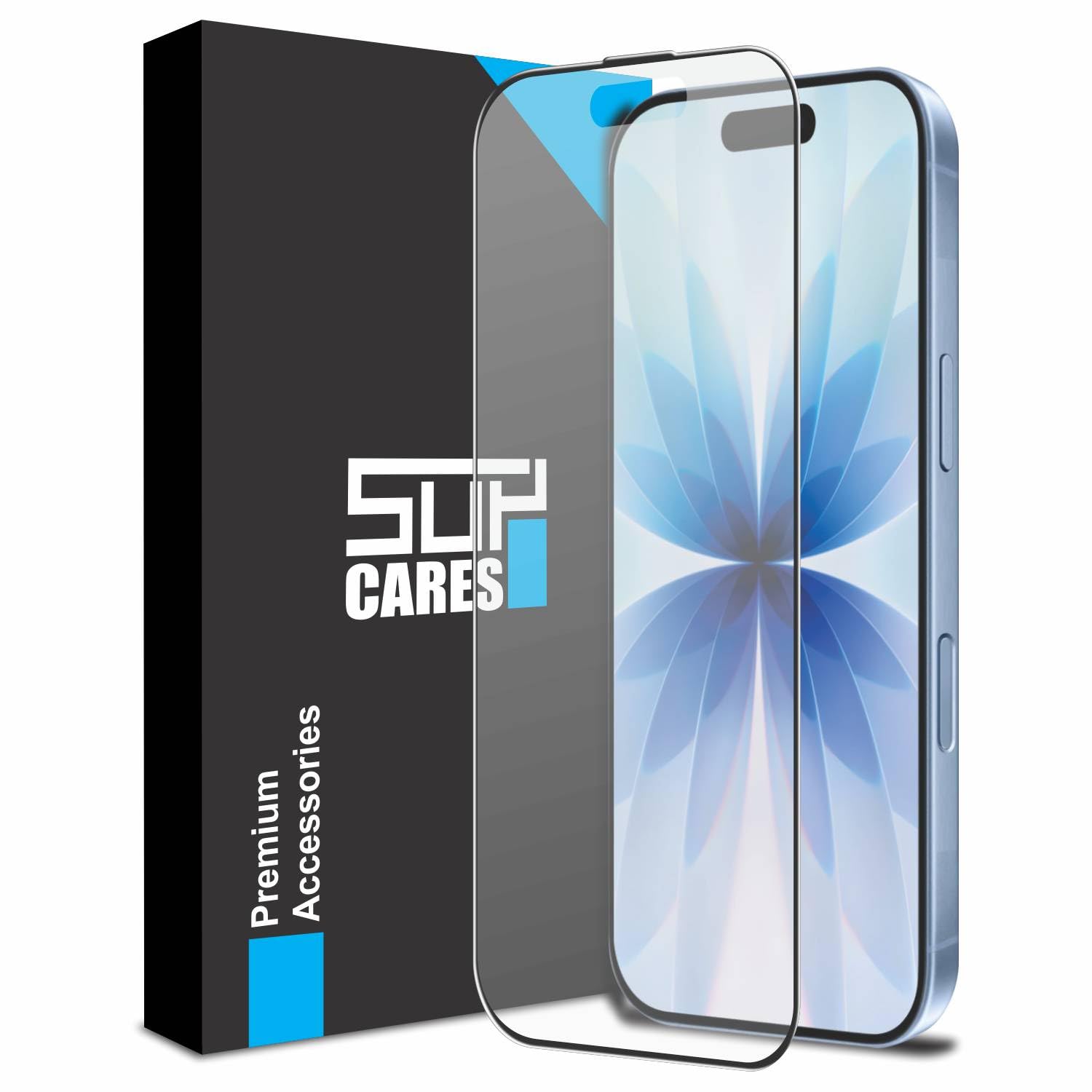 SupCares Matte Anti-Glare Tempered Glass for iPhone 17 (6.3 Inch) With Installation Kit | Military-Grade Gorilla Screen Protector | Edge to Edge Coverage | Black