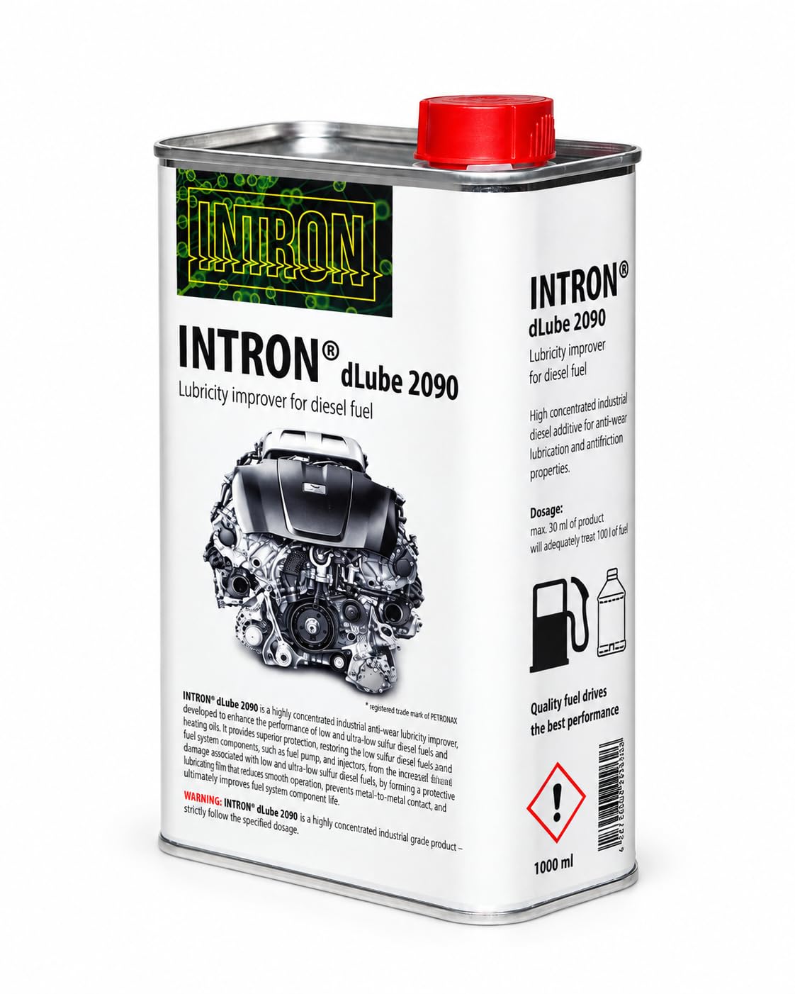 INTRON dLube 2090 Professional Diesel Additive 1000 ml | Refinery Quality | 100% Active Principle Without Solvents | Industrial Standard for Injection Pumps | HFRR Tested | Made in Europe