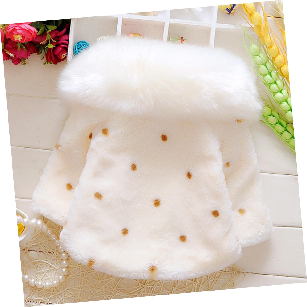 LIFKOME Cute Thicken Poncho Jacket Winter Coat for Girls Cotton Cape Years Old