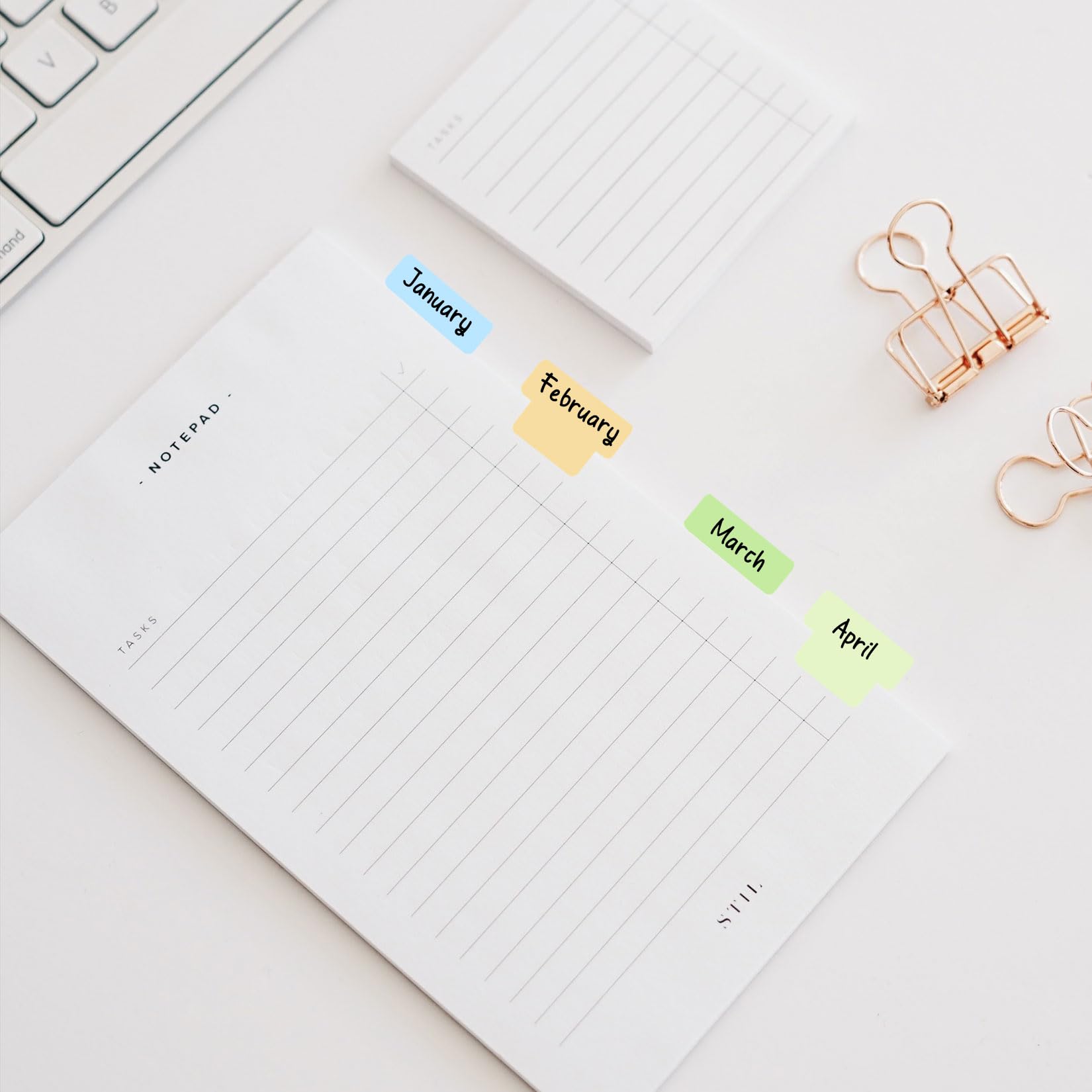 Sticky Index Tabs 60PCS Writable Sticky Notes Flags Paper Blank Monthly Tabs Planner Stickers Double Sided Page Markers Book Tabs Annotation Tabs, For Labeling Classifying Planning, 12 Colours: Self-Stick Notes