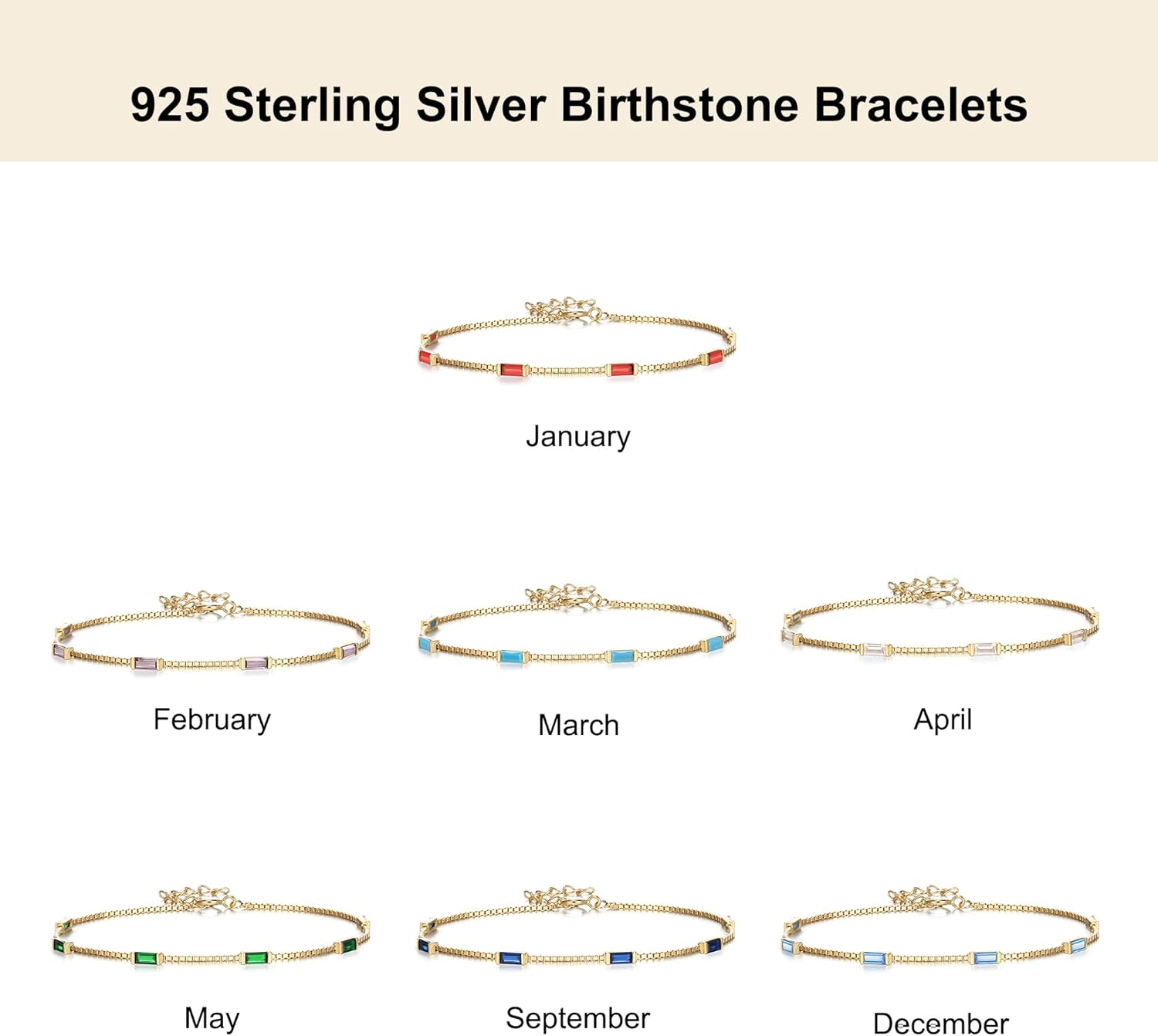 FANZE 925 Sterling Silver Birthstone Bracelets for Women, Bracelets for Women Trendy, Opal Bracelets Cubic Zirconia Bracelets, Birthday Christmas Anniversary Graduation Gifts - Image 4