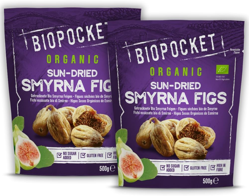 – Organic Dried Smyrna Figs, 2 x 500 g