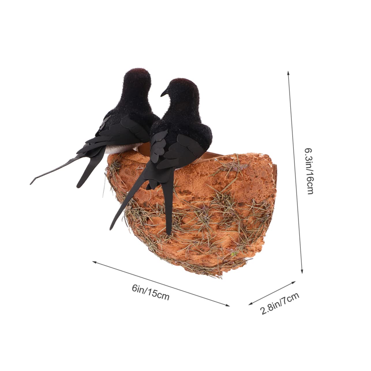 BESPORTBLE 8 Juegos De Nido De Golondrina Simulado Rústico Casa De Campo Pajarera Figuras De Nido De Pájaro Decoración del Hogar Simulación Nido De Pájaro Decoración Adorno De Pájaro