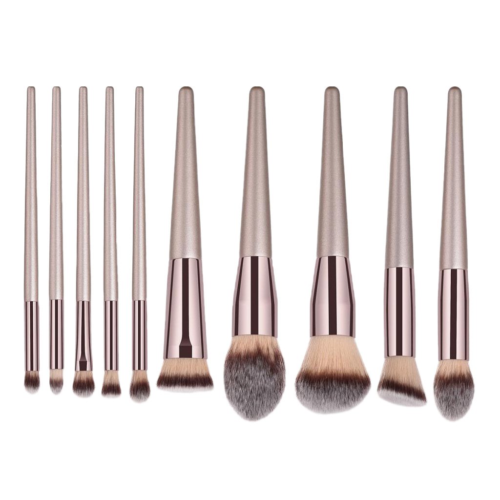Set di 5 pennelli professionali per trucco, ombretto, fondotinta, cosmetici, 10 pezzi