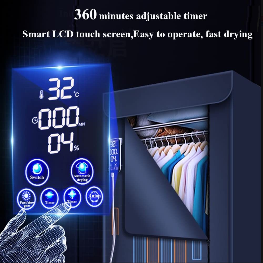 Secador De Ropa Doméstico, Tendedero Eléctrico Plegable De 3 Niveles, Tendedero De Ropa De 1600 W Que Ahorra Energía, Armario De Secado con Aire Caliente para Calcetines,