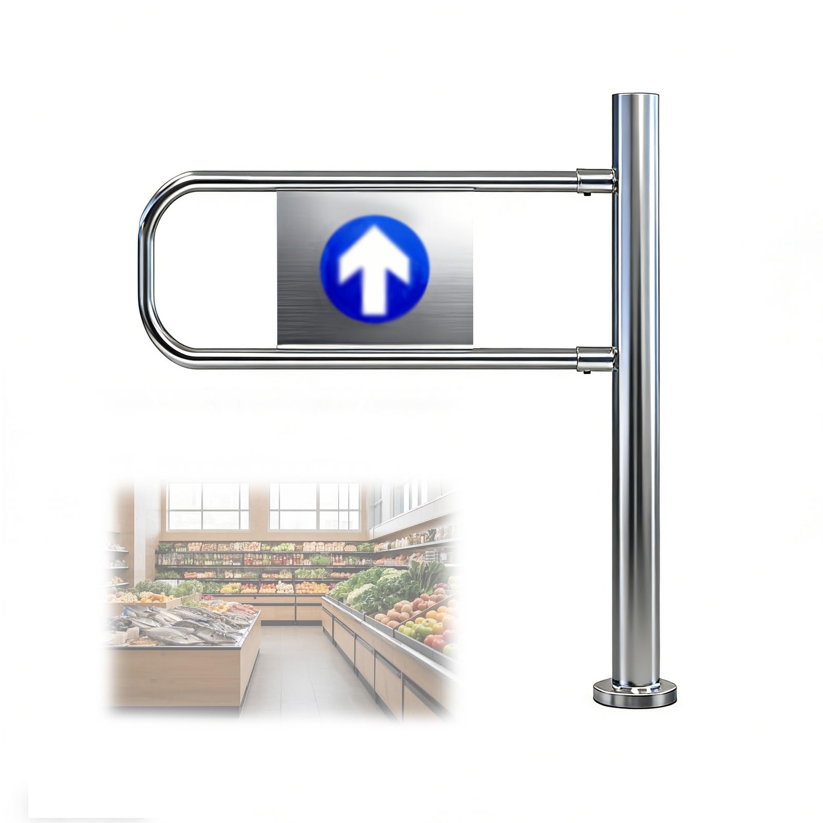 Porte d'accès en acier à gauche 50x100 cm à 90° pour les passages fréquents