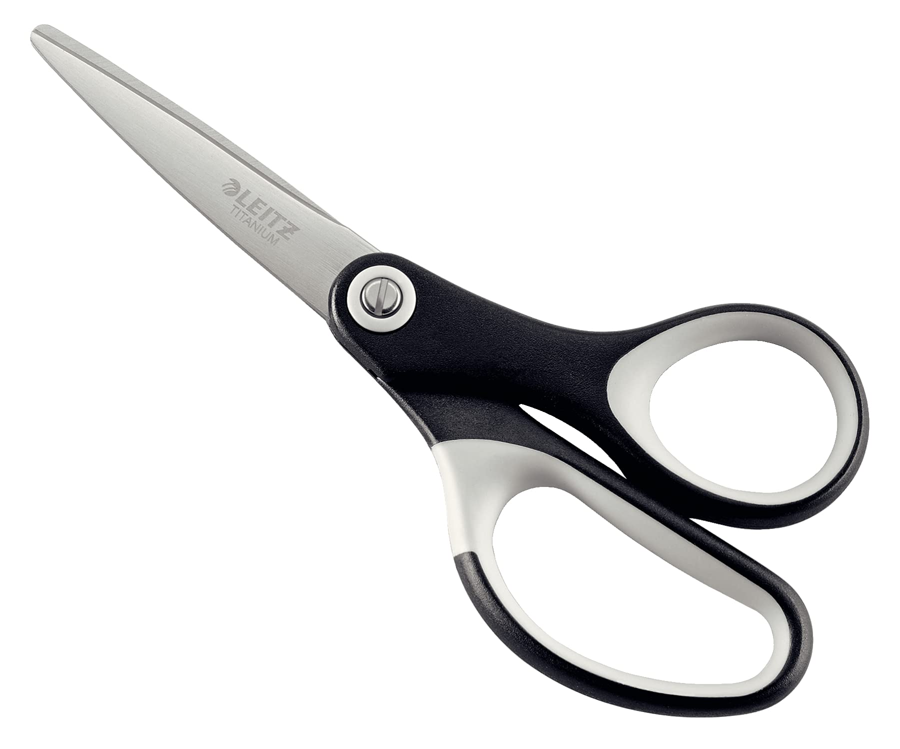 Leitz Titanium Scissors, Right or Left Handed (Ambidextrous), 150 mm, Office Stationary, Ergonomic Handle, Black