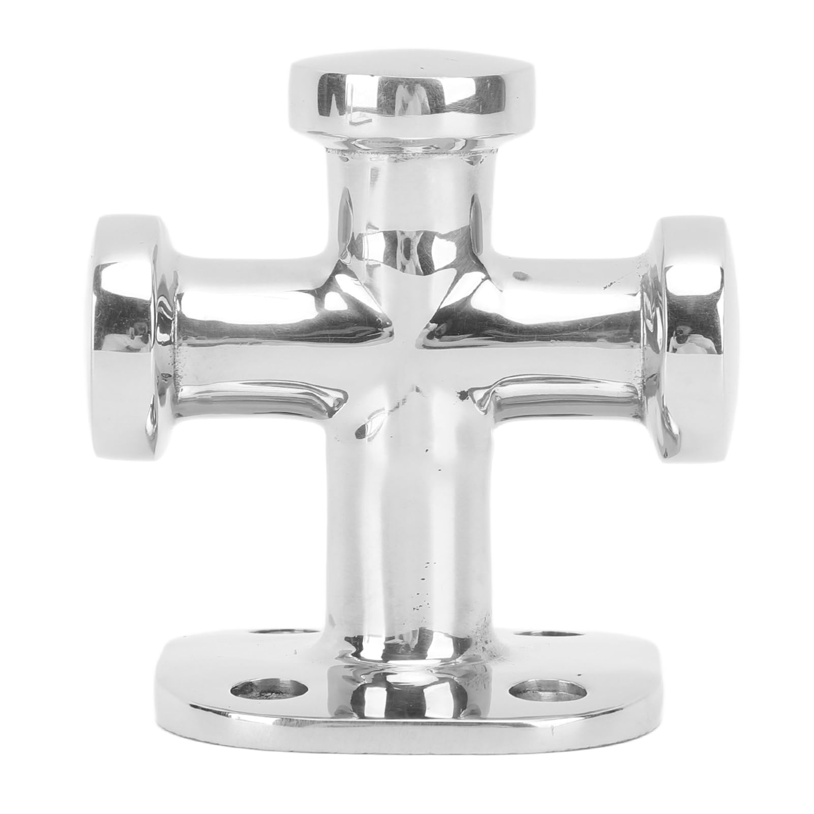 FUZHUI 63mm Single Cross Boat Cleat Bollard, 316 Polished Stainless Steel, Heavy Duty Mooring for Yachts, Boats, Fishing Vessels, Easy Install,