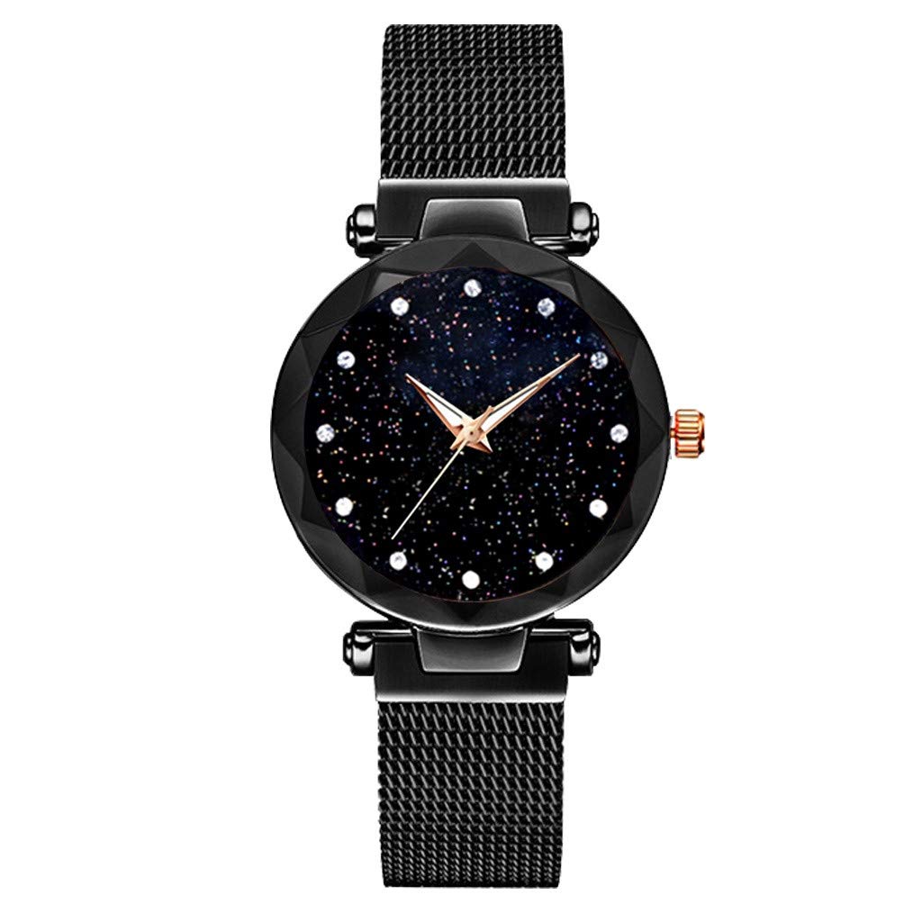 Womens Fashion Wrist Watch Luxury Starry Sky Watch Magnetic Band