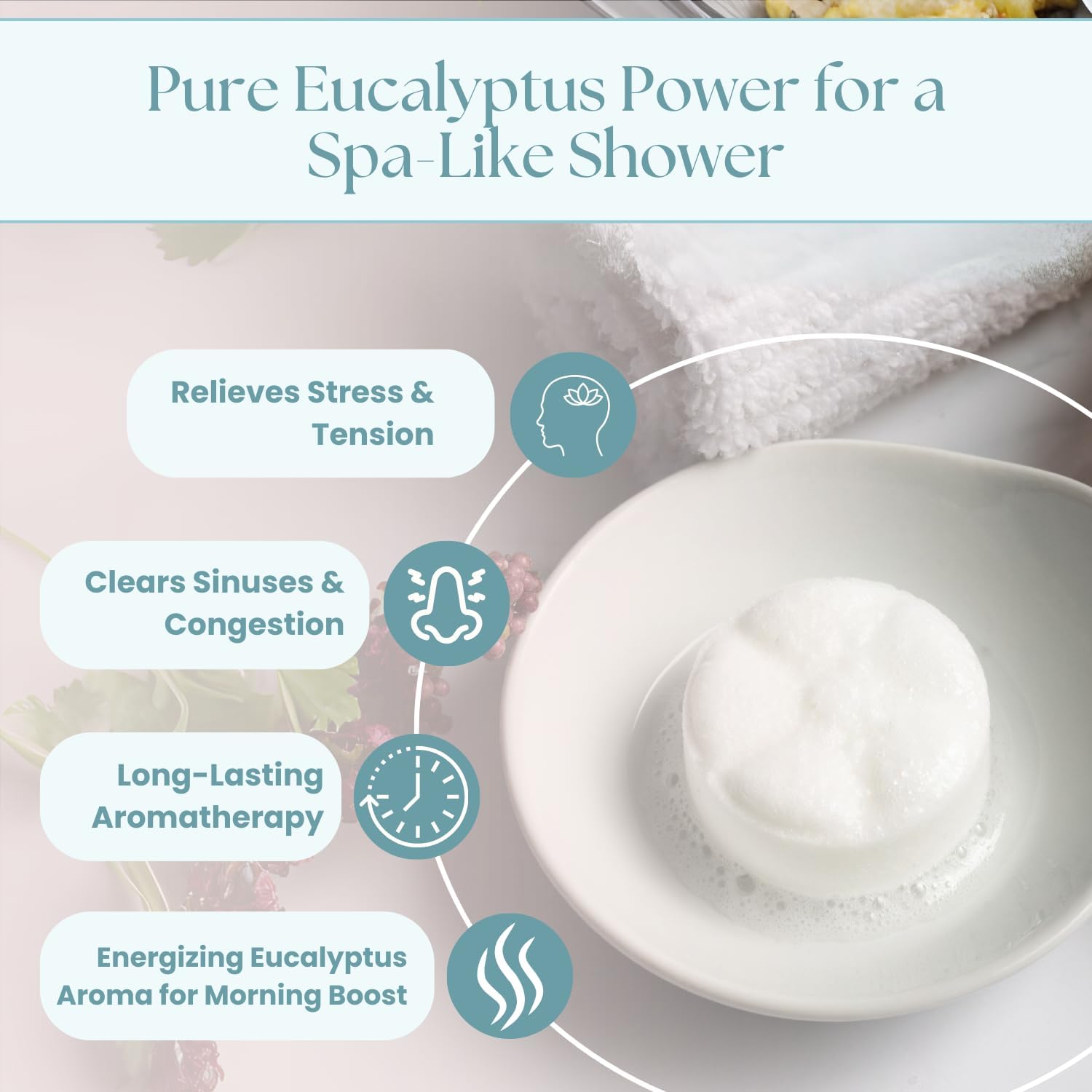 TLG Essence Shower Steamers Aromatherapy 7 Pack – USA Made with Extra Eucalyptus & Menthol – Shower Bomb for Relaxation, Strong-Scented Shower Tablets – Gift for Men & Women - Image 3