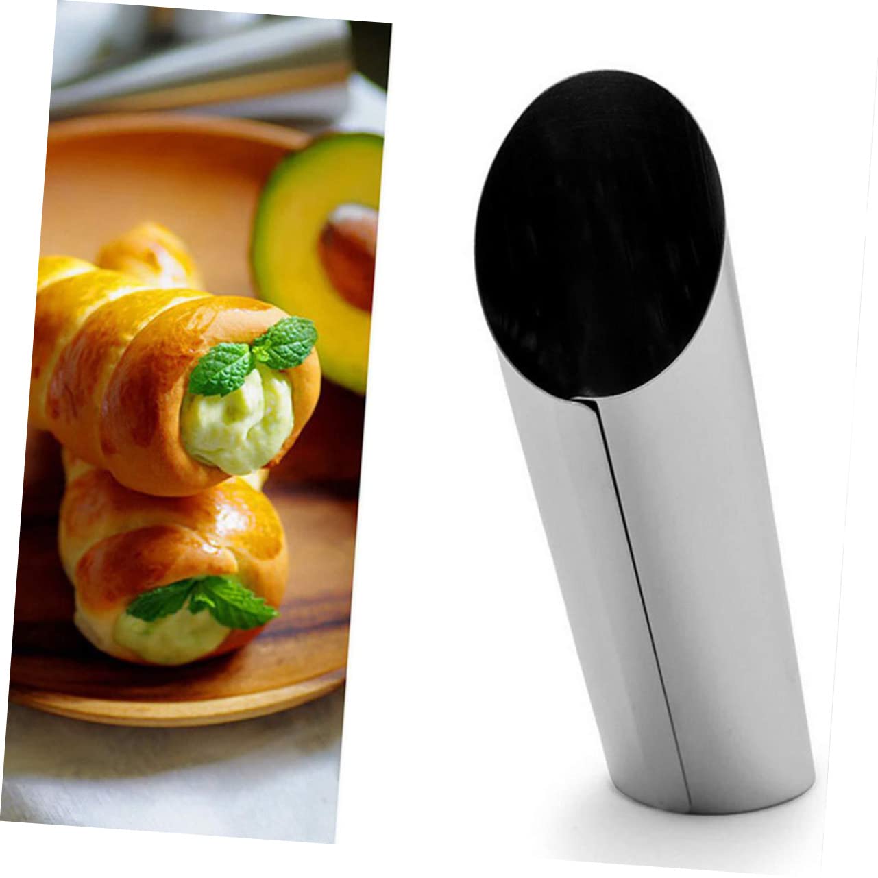 PRETYZOOM 15pcs Steel Danish Croissants Molds Baking Tools Cream Horn Molds Food-grade Stainless Steel