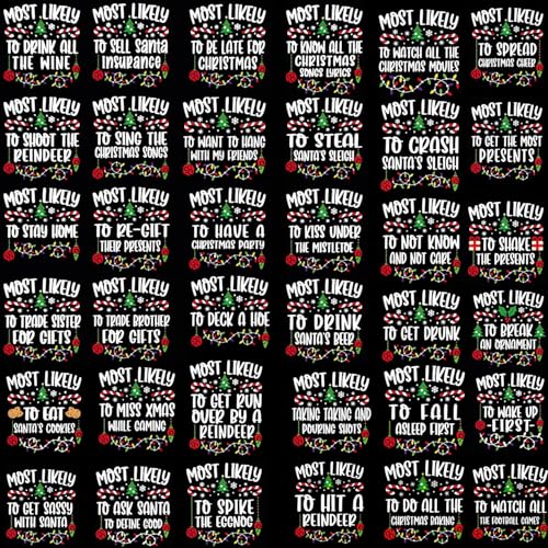 Family Christmas Shirts - Most Likely Sayings Shirts Matching Outfits for Photoshoot, Matching Christmas Shirts for Couples(Christmas Matching Family Shirt)4