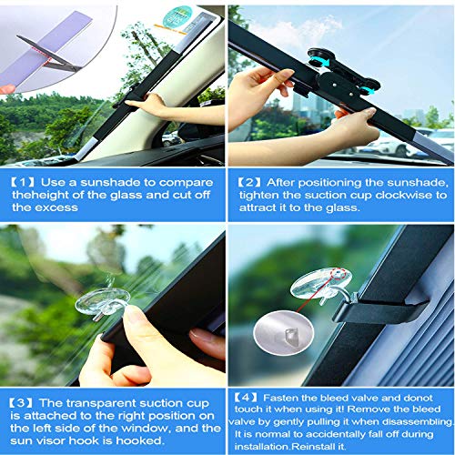 image for LOCEN Car Retractable Windshield Visor Shutter Blinds,Car Sun Shades C