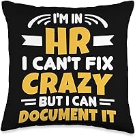 Vista 1 de Gifts for HR Manager & Human Resources Team Fix Crazy But Can Document It - Almohada de gestión de recursos humanos, 16 x 16 pulgadas, multicolor