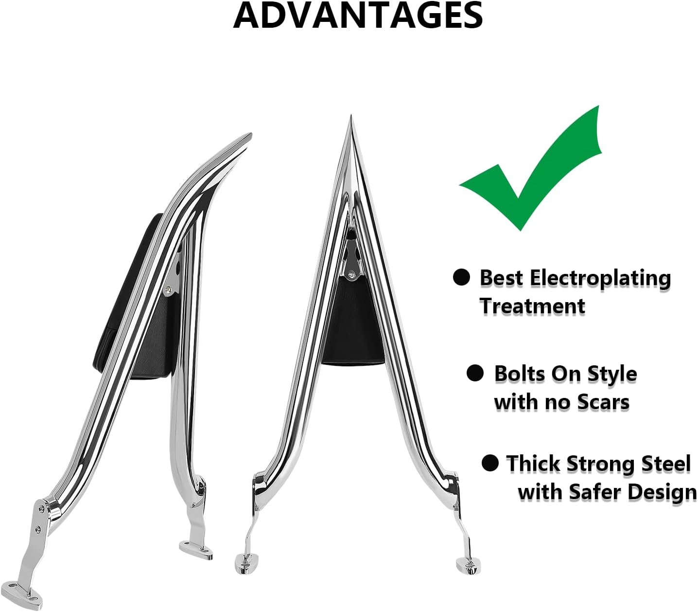 24" Road Glide 3 & Freewheeler Sissybar Pad Motorcycle Passenger Backrest Sissy Bar for Harley Davidson FLRT FLTRT 2015-2024