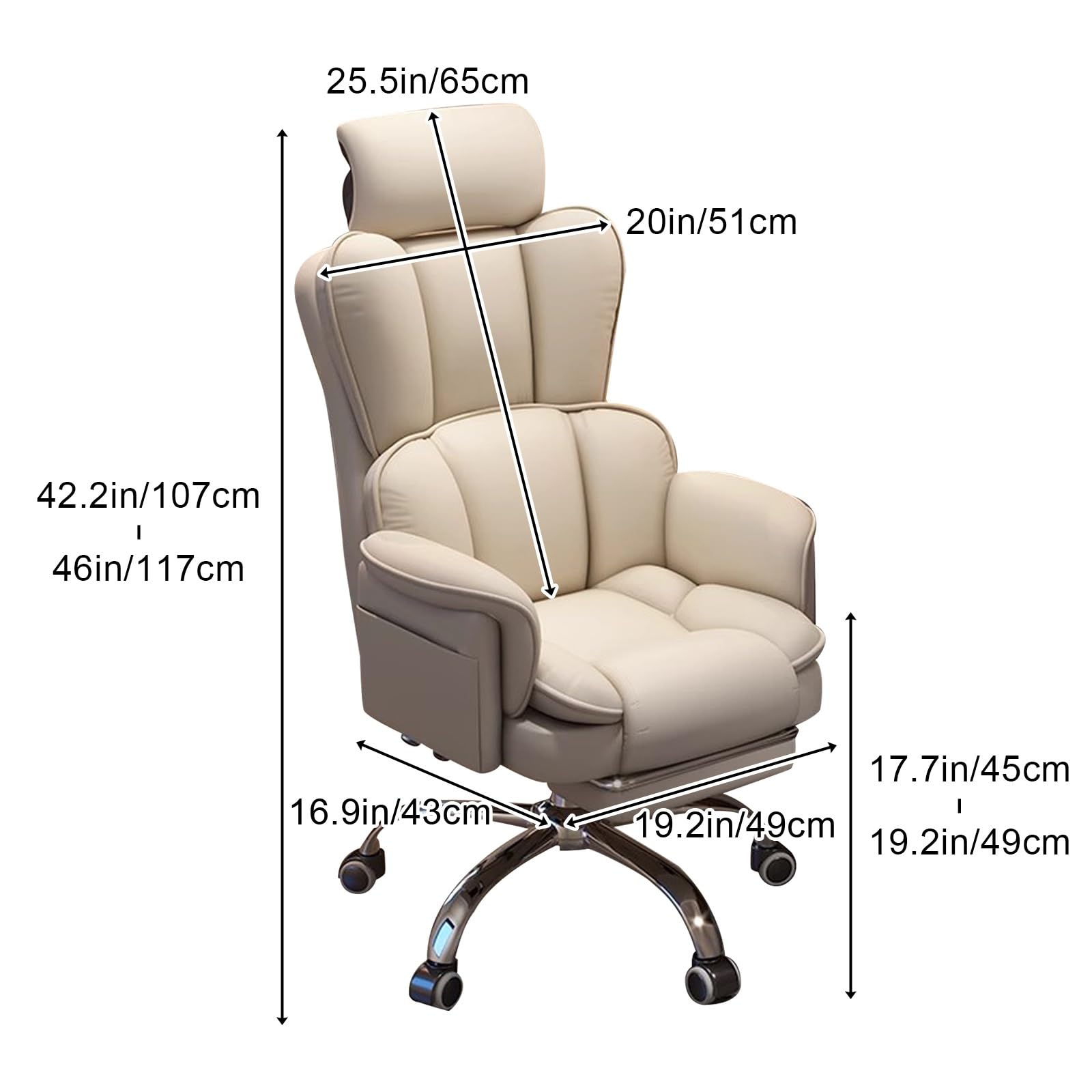 Sedia da ufficio ergonomica, regolabile in altezza, per computer, giochi, studio, design confortevole per lunghe sessioni di seduta