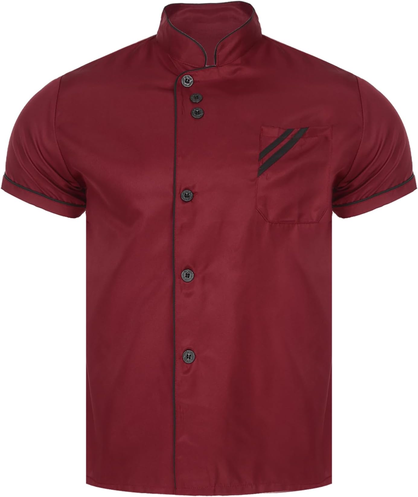iiniim Unisex Chef Coat Short Sleeve Chef Jacket Uniform Food Service Catering Shirt Cloth Kitchen Cooking Uniform