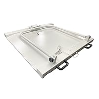Vista 4 de VisionTechShop MVW1 - Plataforma de báscula para silla de ruedas resistente, 1000 libras x 0.5 libras, mango plegable integrado y ruedas para una