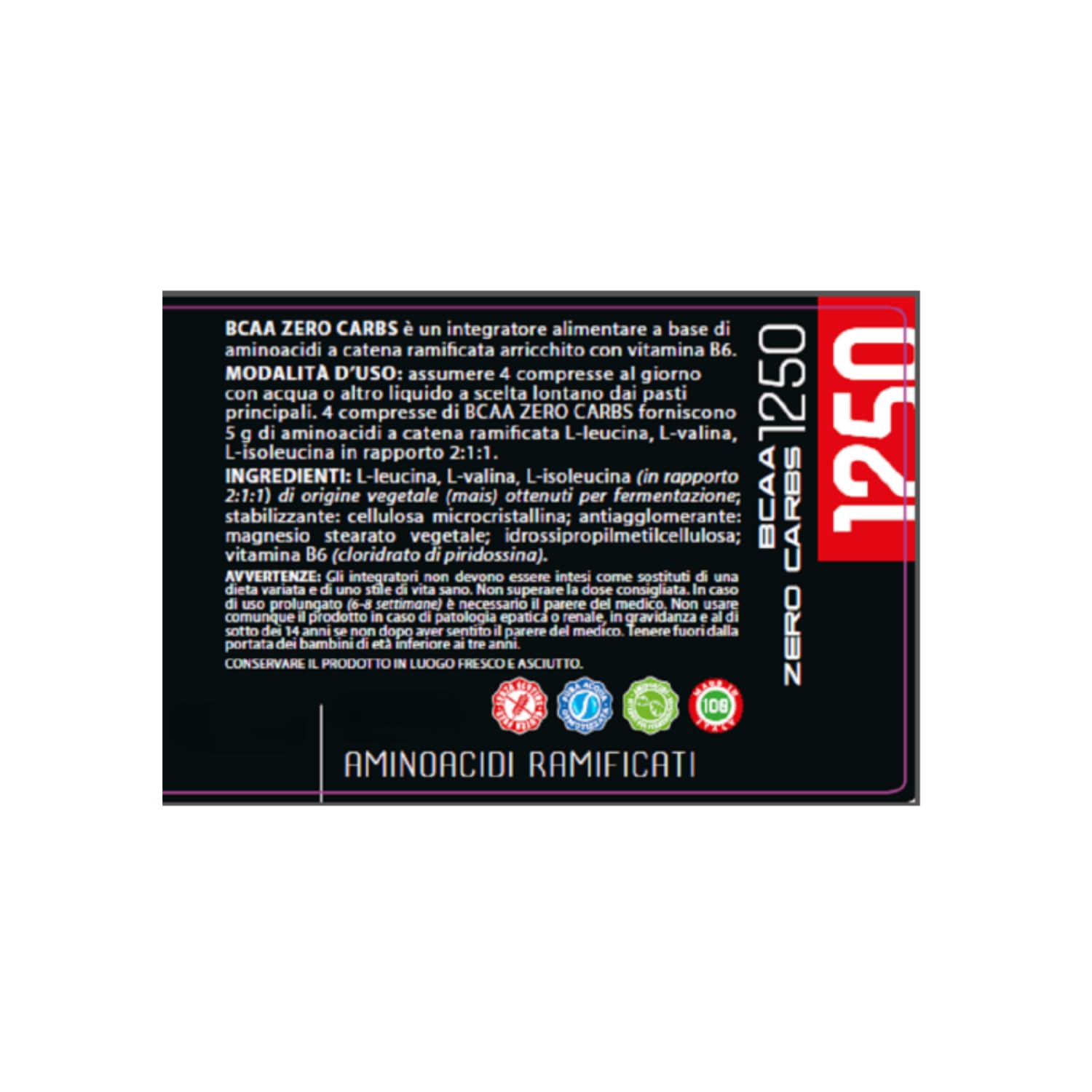 Net Integratori BCAA Zero Carbs 1250 – Aminoacidi Ramificati in rapporto 2:1:1 con Vitamina B6 per il Recupero Muscolare Pre Intra e Post Workout (400 compresse)