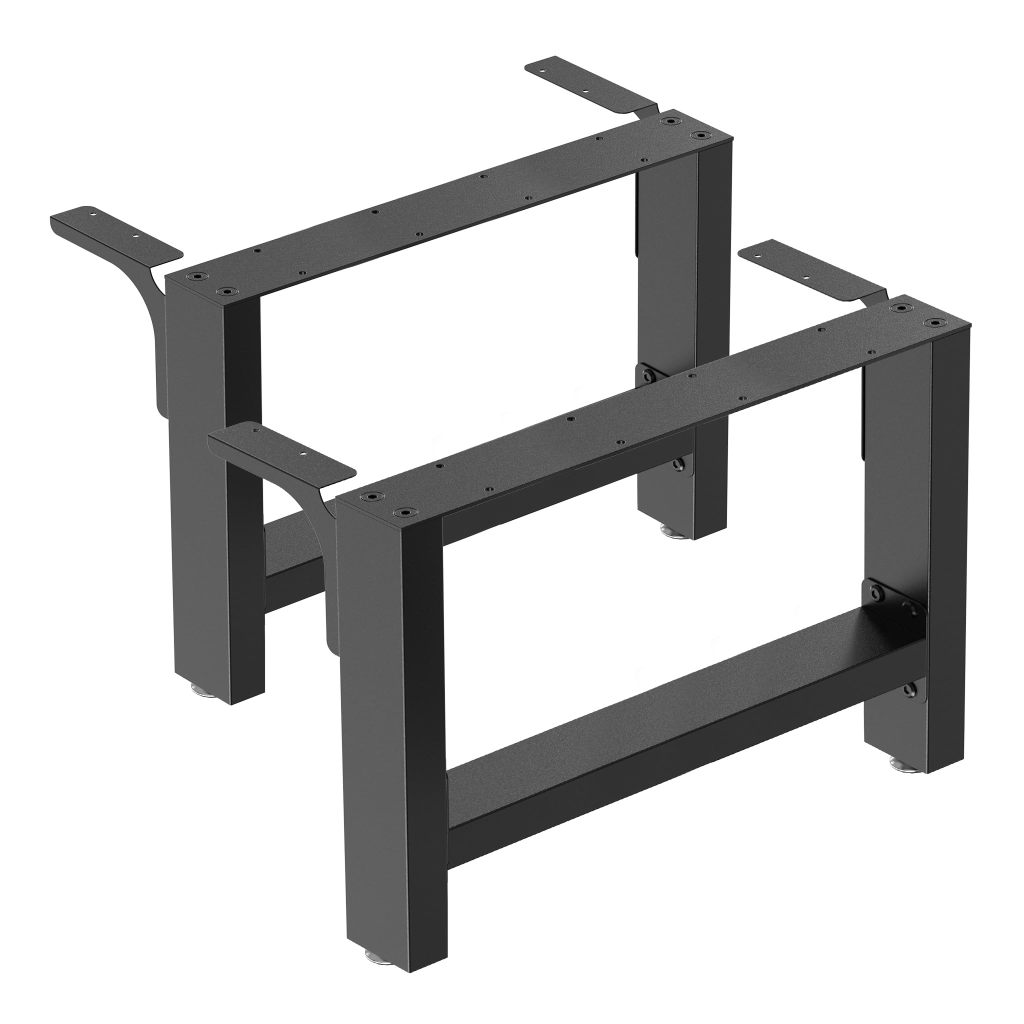 Wiltec Lackierte Stahl Tischbeine 2er Set 64x40cm