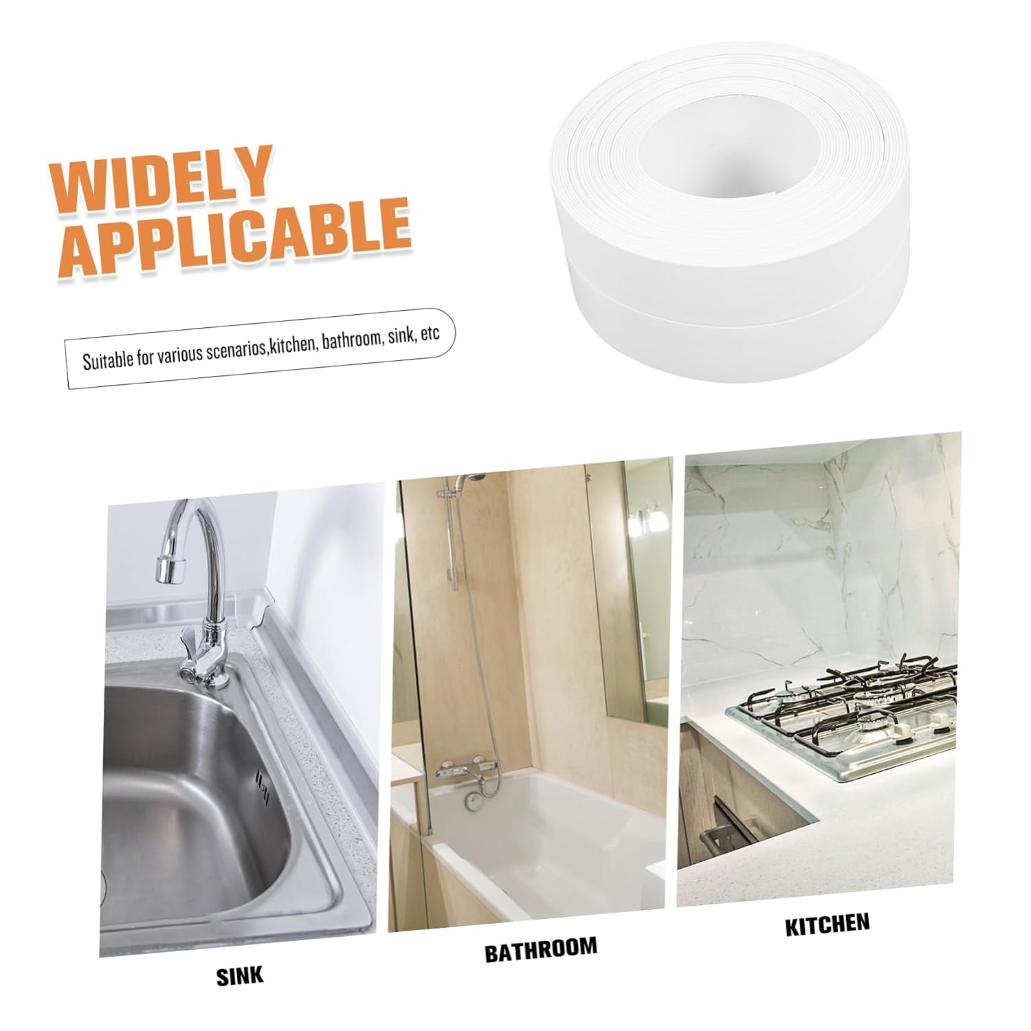 Self Adhesive Caulk Strip Tape, 5 Meter PVC Sealing Roll