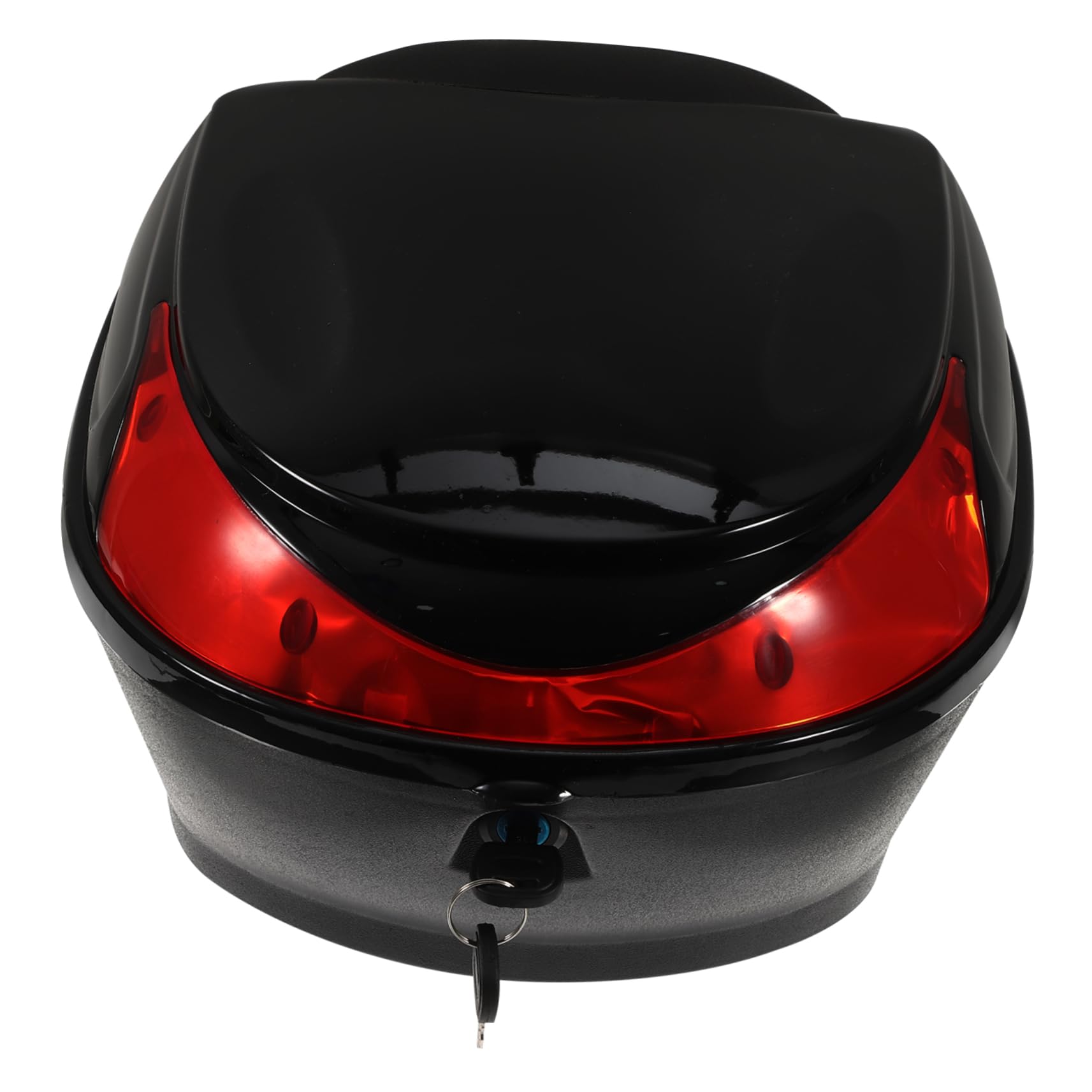 Mallette de rangement arrière de moto noire pour scooters et cyclomoteurs, facile à installer, boucle de verrouillage sécurisée, coffre arrière durable pour accessoires de moto capacité