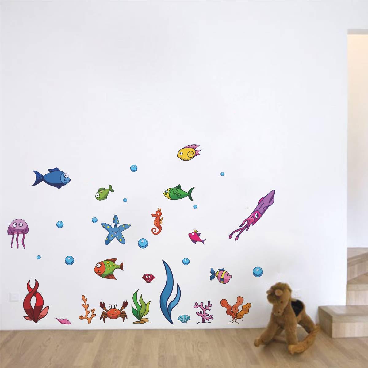 Rawpockets Underwater - Fish & Octos Self Adhesive Wall Sticker