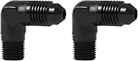 Vista 7 de EVIL ENERGY 3AN macho acampanado a 1/4" NPT tubo adaptador de ajuste de 90 grados aluminio negro 2 piezas