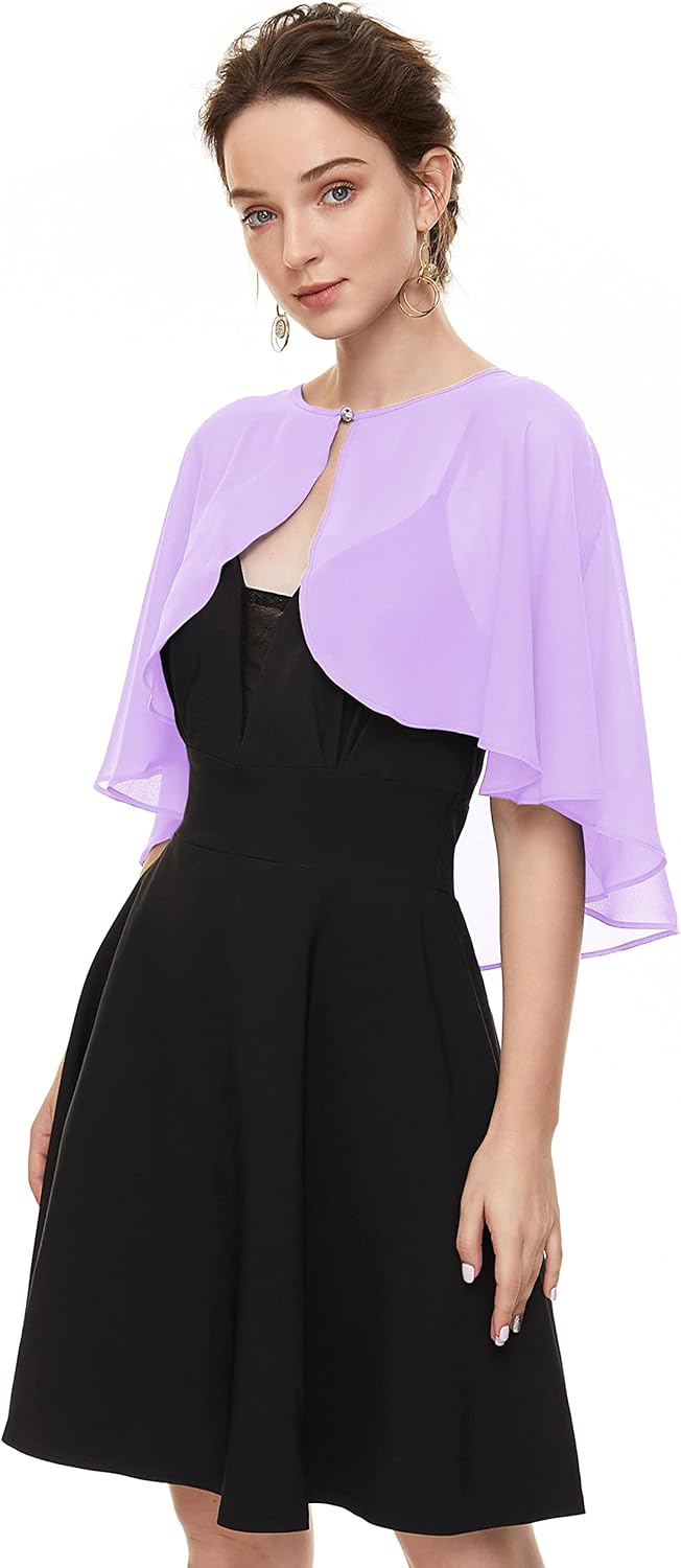 Soft Chiffon Shawls Wraps Shrug for Wedding Evening Dress Cape Cover Up for Women - Image 2