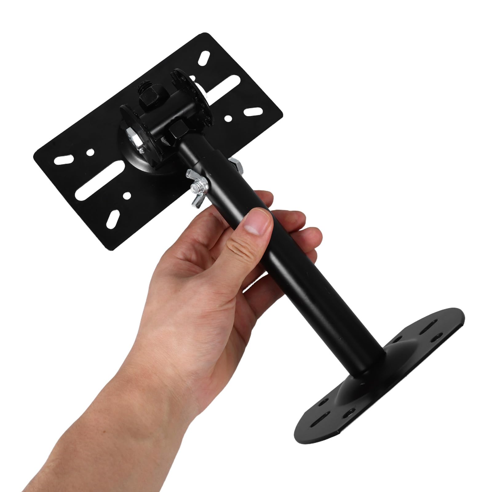 Support D'enceinte Robuste Réglable en Fer pour Plafond et Mur Noir