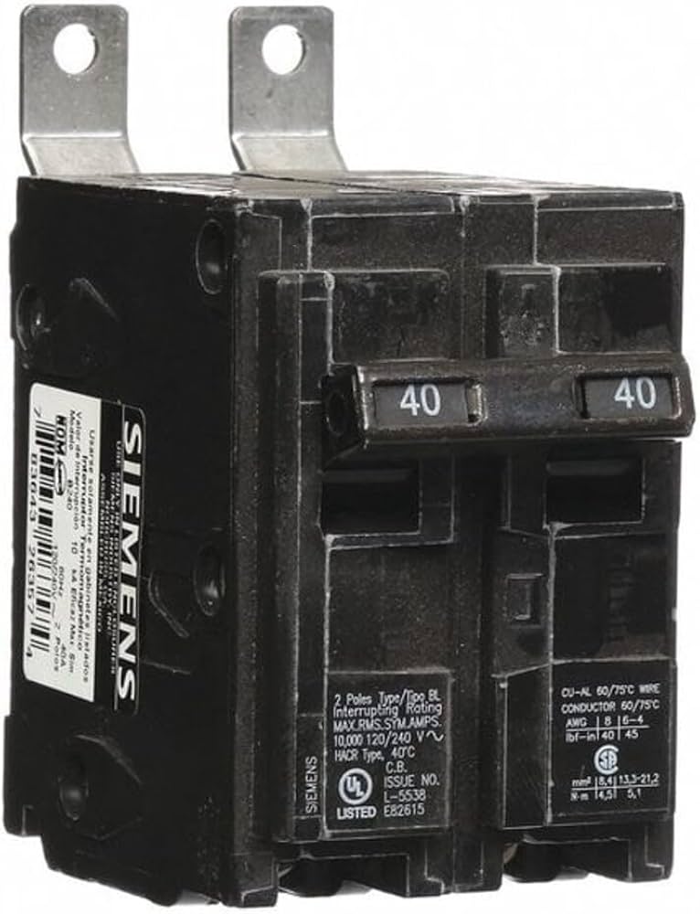 ぼるた Siemens B240 40-Amp Double Pole 120/240-Volt 10KAIC Bolt in