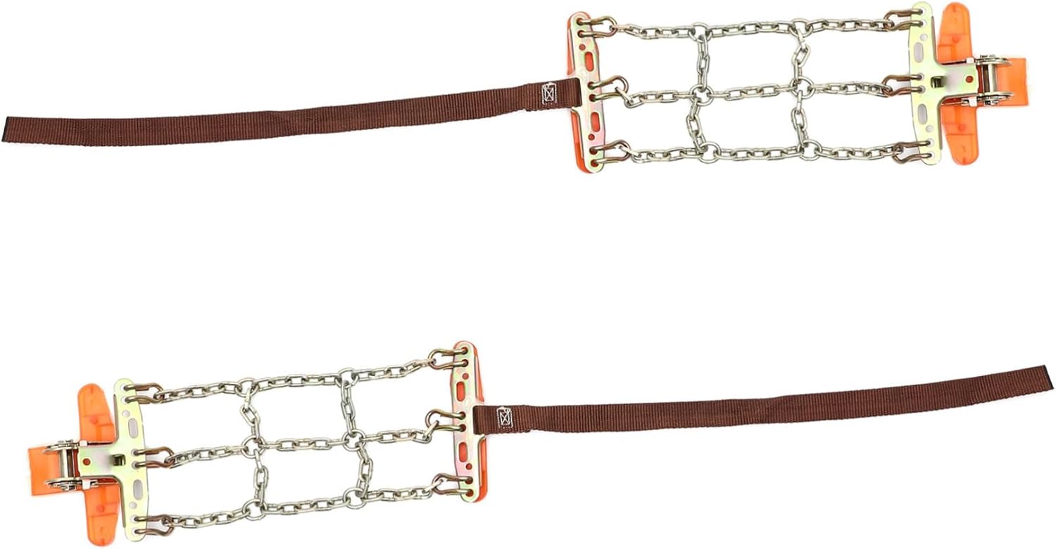 OUNONA 2pcs Tire Traction Chains Skid Snow Car Tire Chains Ice Studs for Safety