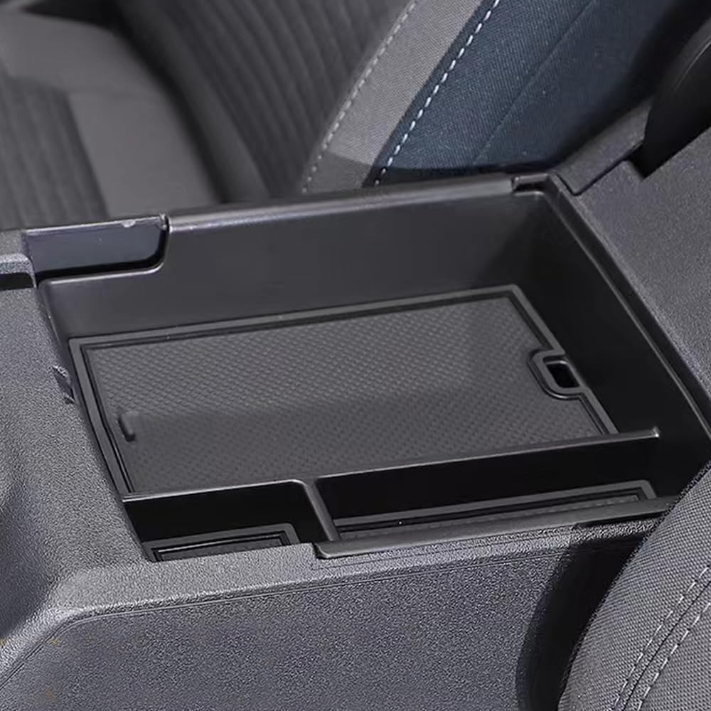 Center Console Organizer Tray Compatible with 2021 2022 2023 2024 Ford Bronco Accessories, Armrest Storage Box Container ABS Plastic Black Insert