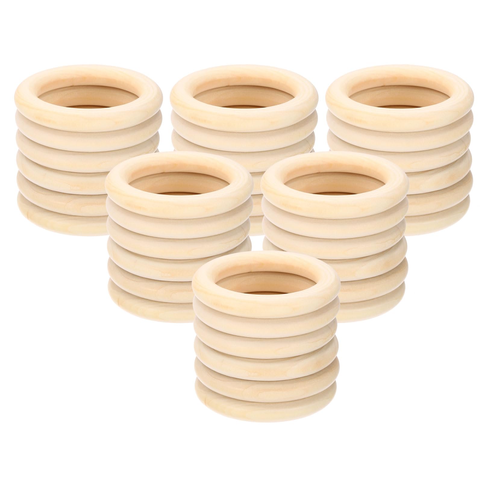 Anneaux en bois pour macramé PATIKIL sans écharde 36 pcs pour loisirs créatifs